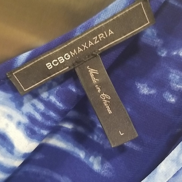 💕BCBGMAXAZRIA Mae Maxi Wrap Dress Tie-Dye Blue - Picture 13 of 14